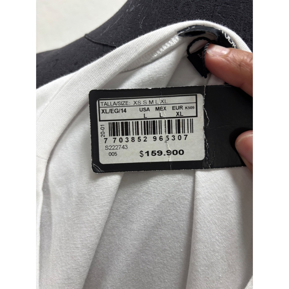 Studio F White High Low Pleated Back‎ T-Shirt Top NWT Size Large S222743 - Picture 5 of 6